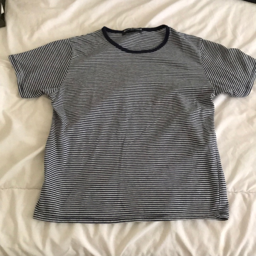 Navy and white stripe shirt